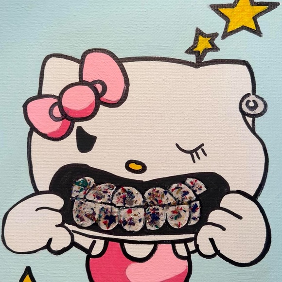 Hello Kitty Grills Painting 8x10 frame - Picture 2 of 4